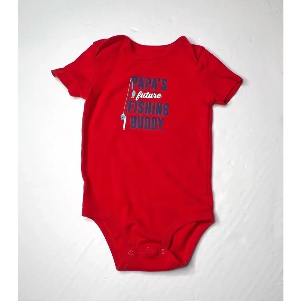 Carter's Papa's Future Fishing Buddy 3pc Outfit Bodysuits Pants sz 24 months‎